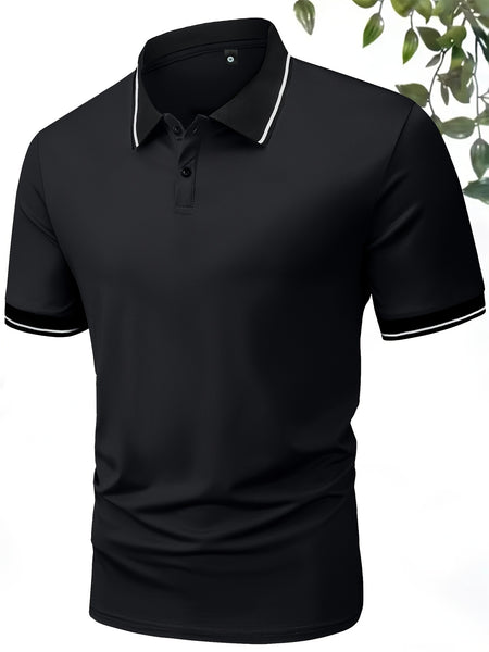 3pcs Set of Summer Collared Men'S Short Sleeve Polo Shirts Solid Color Plain Multicolor Golf Shirts Casual Athletic Wear Men'S Top