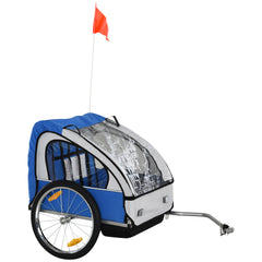2-Seat Child Bike Trailer Bicycle Wagon for Kid W/ Seat Belt Hitch Coupler