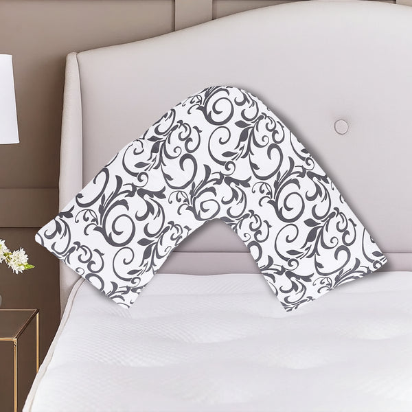 Printed V Pillow Cases Covers Easy Care Head Back Neck Maternity Support74x34cm