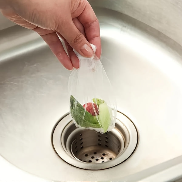 200pcs Kitchen Sink Strainer Bags, Disposable Anti-Clog Elastic Mesh Fits Most Drain Filters