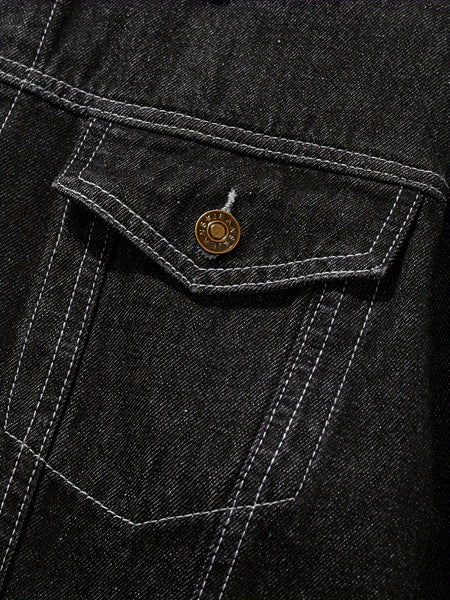 Men's Casual Slim Jacket Vintage Lapel Denim Jacket