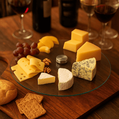 35cm Glass Lazy Susan Turntable with Rotating Design, Non-Slip Base, Round Rotating Serving Tray for Dining Table, Parties, Centerpiece Display, Kitchen Organizer