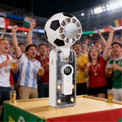 Portable Handheld Turbo Fan with Ice Cooler, 5-Speed Wind, Soccer-Shaped Mini Personal Fan, 3600Mah Football Rechargeable Pocket Fan for Travel/Outdoor/Office, 180° Adjustable