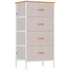 1pc Modern Tall Dresser with 4 Spacious Drawers - Large Storage Cabinet with MDF Wood Top & Sturdy Metal Frame, Freestanding Tall Tower Unit with Legs, 68.58cm+ Height, 3.2 Cu Ft Capacity, Space-Saving Vertical Organizer for Bedroom/Living Room