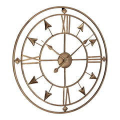 1pc European Industrial Metal Iron Art Wall Clock, 60cm/24inch Giant Open Skeleton Clock, Roman Numberals Display, Outdoor Garden Wall Clock, Silent Non-Ticking Quartz Clock for Indoor Outdoor Yard Patio Living Room Bedroom Kitchen Office Home Decor, Holi