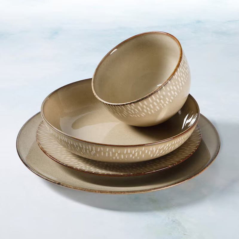 Laurie Gates Catalina Dinnerware Set, 16 Piece in Cream