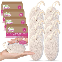 SOL 8pk Natural Pumice Stone for Feet | Callus Remover & Foot Scrubber | Exfoliating Stone for Dead Skin, Hard Skin, and Cracked Heels | Gentle Foot Buffer for Smooth, Soft, Healthy Skin