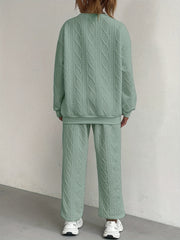 New Women'S Clothing Set Featuring Textured Fabric, Long-Sleeve Sweatshirt, And Long Pants, Stylish And Versatile for Casual Wear