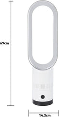 Bladeless Tower Fan with Air Purifier, 65Cm Quiet Tower Fan for Bedroom, Fans & Cooling, 80° Oscillation with Remote, 120Min Timer, Bladeless Fans for Bedroom Home Office (B-Grey)