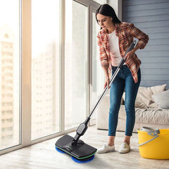 Electric Cordless Mop with Spinning Polisher & Scouring Pads - 360° Rotating Head, Dual-Speed Control, Ergonomic Handle & Telescopic Pole for Hardwood, Tile, PVC Floors - Wet/Dry Cleaning, Scratch-Free Surface Safe, Cordless & Portable Design for Ho