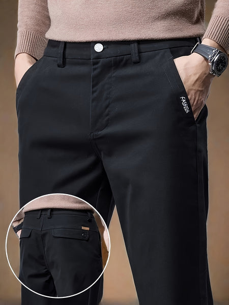 Men's Bedford Classic Fit Stretch Khaki Dress Pants, Casual Trousers, Suitable for Business Occasions, Daily Wear, and Outings in Spring and Autumn