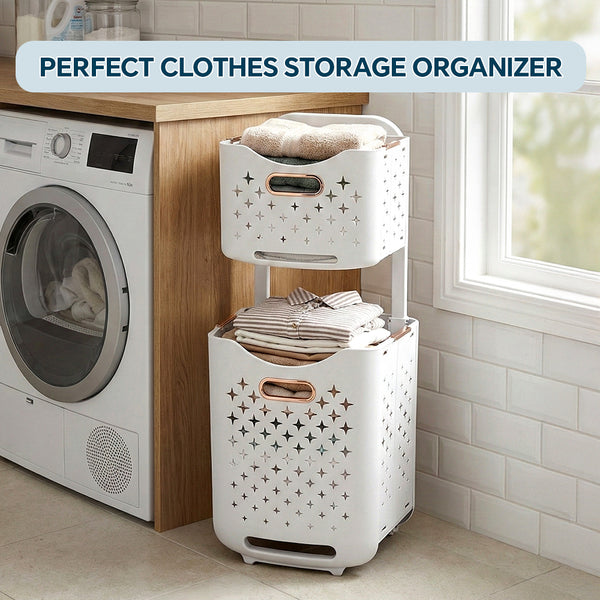 Foldable Newspaper and Magazine Holder with Wheels Multi-purpose Living Room Organisational Basket, Laundry Basket with Wheels Trolley-style Laundry Basket, Hard-wearing and Duration-proven, High Load-bearing Capacity