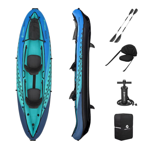 Tobin Sports Wavebreak 10Ft (3.3M) 2 Person Inflatable Kayak Set