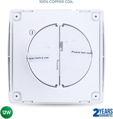 ROTHER Black Bathroom Extractor Fan 4 Inch IP44 Silent Wall Ceiling Mounted Timer Flat Panel Air Vent Cover Kitchen Room Powerful Ventilation 31Db 100Mm Copper Motor
