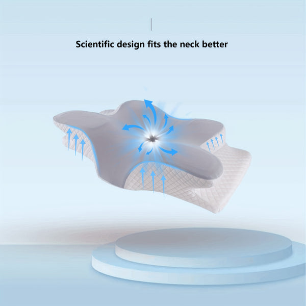 1pc Slow Rebound Cervical Pillow, Ergonomic Neck Contour Support for Side Sleep, Machine Washable Cool Soft Pillow Cover