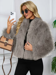 Faux Winter Warm Fashion Plush Top Short Coat for Women