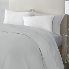Purity Home 400 Thread Count Cotton Grey Duvet Cover Set in 4 Sizes