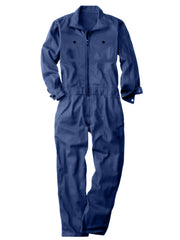 Men's Solid Color Cargo Jumpsuit with Full Zip, Long Sleeves and Front Pockets