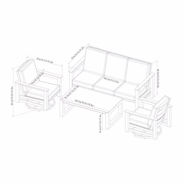 Sunvilla Royce 4 Piece Deep Seating Set + Cover