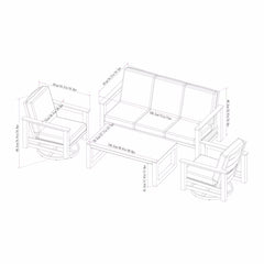 Sunvilla Royce 4 Piece Deep Seating Set + Cover