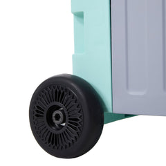 Grey/ Green Foldable Office Trolley, Portable Folding Shopping Trolley, Two-wheel Large-capacity Storage Box, Portable Pushable Shopping Cart Storage Box, Adjustable Railings