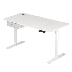 Electric Standing Desk, Sit Stand Table, Height Adjustable Electric Standing Computer Desk with USB Charging Port and Desk Drawer for Home Office