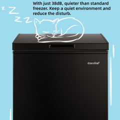 Midea Comfee 99L Multi-Functional Freestanding Chest Freezer: Perfect for Daily Use, with Freezer/Refrigeration Switch, 38dB Quiet Inverter Compressor, 4 Star Freezer Rating, Ideal for Homes & Outbuildings – Black [Energy Class E]