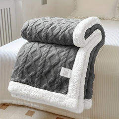 Throw Blanket - Fluffy Soft Cosy Winter Blankets, Thick Warm Throws for Sofa Bed Office Travel Christmas Gift White, Beige, Light Grey, Light Blue, Dark Grey & Dark Blue