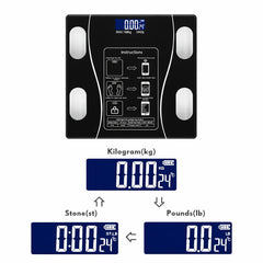 Bluetooth Smart Body Fat Scale 180kg Digital BMI Weight Scale with App Body Composition Analyser LED Display Wireless Bathroom Scale