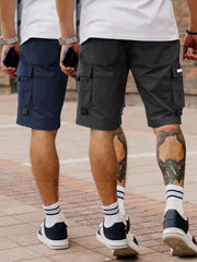 Set of 2 Men'S Summer Casual Woven Strap Cargo Shorts