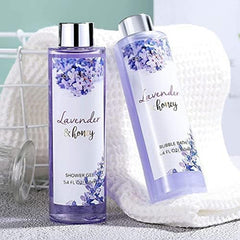 BODY & EARTH- 8 Pcs Lavender Gift Sets for Women, Includes Shower Gel, Bubble Bath, Spa Sets for Women Gifts, Birthday Gifts for Her, Valentines Gifts for Her