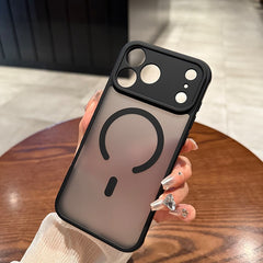 Phone Case - Premium Minimalist Frosted Skin-Feel Magnetic Phone Case - Fingerprint-Resistant, with Lens Protection, Wireless Charging Supported, Black Business-Style Protective Case for Iphone 17/16/15/14/13/12/11 Pro Max/Plus, Precise Cutouts