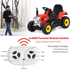 12V Kids Ride on Tractor with Trailer Music and LED Lights