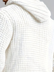Men's Casual Sport Sweater, Long Hooded Knit Cardigan with Thick Yarn Knitting, Large Side Pockets, Loose Fit, Warm and Stylish, for a Casual and Stylish Look