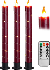Da by 3 Flameless Window Candles with Remote Control & Timer, Battery Powered Surround Fairy Lamp, 9.6