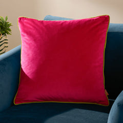 Furn Meridian Green Velvet Feather Fill Cushion, 55 X 55 Cm