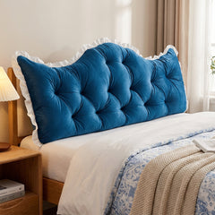Large Ultra-Soft Comfortable Plush Backrest Pillow, Princess Style Reading Cushion, Neck and Back Support, Luxurious Fashionable Home Style Multifunctional Lace Ruffled Headboard Cushions, Suitable for Bedroom, Living Room, Dorm, Sofa Home Decor, Machine