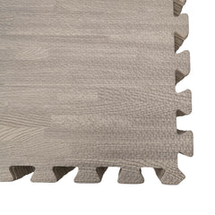 Samuel Alexander 12 Piece Grey Wood Effect EVA Foam Floor Protective Tiles Mats 60x60cm Each Set For Gyms, Kitchens, Garages, Camping, Kids Play Matting, Flooring Mats Set Covers 4.32 sqm (46.5 sq ft)