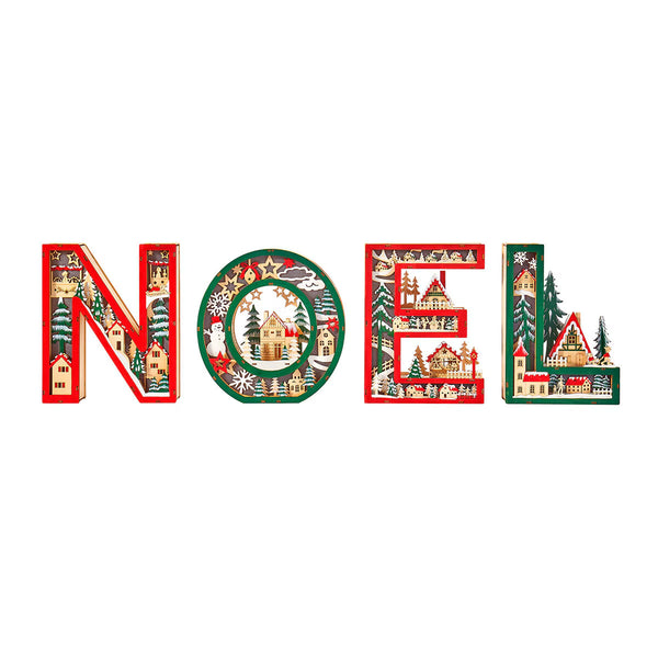 NOEL Light up Wooden Letters- Set of 4