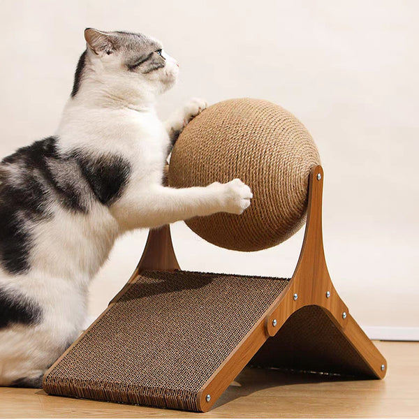 Cat Scratcher, Scratch-Proof Sisal Post | Stylish Vertical Cat Scratching Post with Cat Scratcher Ball, Durrable Thickened Cat Scratching Post for Indoor Cats