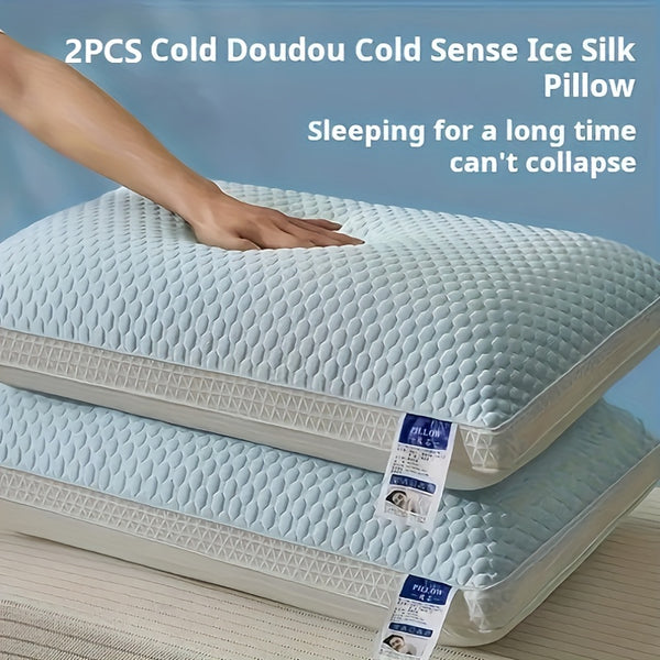 2pcs Cool Breathable Tofu Pillow - Ergonomic Neck & Spine Support, Sleep Massage Pillow Core, Moisture-Wicking & Breathable. Perfect for Living Room, Bedroom, Hotel & Home Decor, Great as a Holiday Gift.