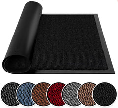 BLADO Washable Door Mats Indoor & Outdoor - Non-Slippery Heavy Duty - Stylish & Large Rubber - Perfect Dust Grabbing Doormats (Anthracite, 40Cm X 60Cm)