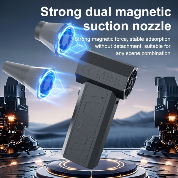 120000 RPM Turbo Jet Blower | USB-C Fast Charging, Three-Speed Powerful Airflow, Multi-Function High-Pressure Handheld Turbo Jet Fan, Dual-Use Car And Home Cleaning Dust Blower, Summer Cooling Fan, Built-in High-Capacity Lithium Batteries