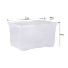 Wham 60L Crystal Clear Plastic Box and Lid - 5 Pack
