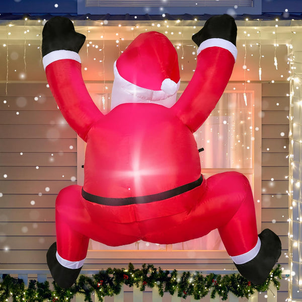 Joiedomi 6 FT Christmas Inflatable Santa with Gift Bag, Blow up Xmas Inflatable Decorations with Build in Leds for Christmas Decor, Yard Indoor Outdoor Garden Lawn Winter Decorations