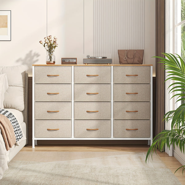 12-Drawer Dresser with Sturdy Handles, Bedroom Furniture