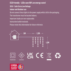 Premier Curtain Light 312 Snowflake Silver Wire LED Lights