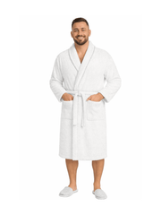 Men'S Hooded Cotton Bathrobe – Ultra Soft Terry Cloth Spa Robe with Adjustable Belt & Deep Pockets – Knee Length Luxury Home & Hotel Dressing Gown