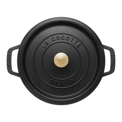 STAUB Cast Iron round Cocotte in Black 24Cm