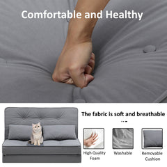 Folding Sofa Bed Adjustable Lazy Tatami Sofa Convertible Floor Couch 5 Levels Adjustable Backrest Lounge Chaise for Living Room Bedroom Guest Room